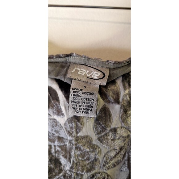 Vtg 90's Y2K RAVE Midi Skirt Sz S Velvet Burnout Lace Trim Regency Cottage Core - Picture 4 of 7